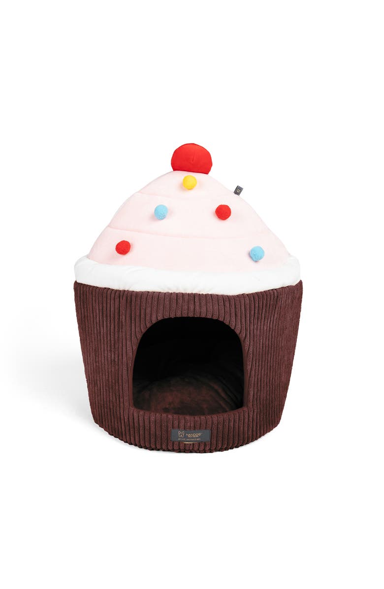 Nandog Pet Gear Fun Collection Dog and Cat Bed - Cupcake Hut, Main, color, Brown