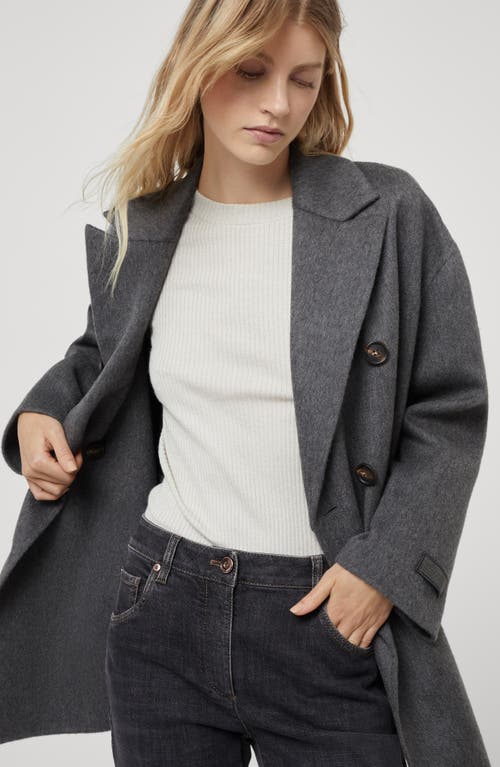 Brunello Cucinelli Hand-finished Caban Jacket In Gray