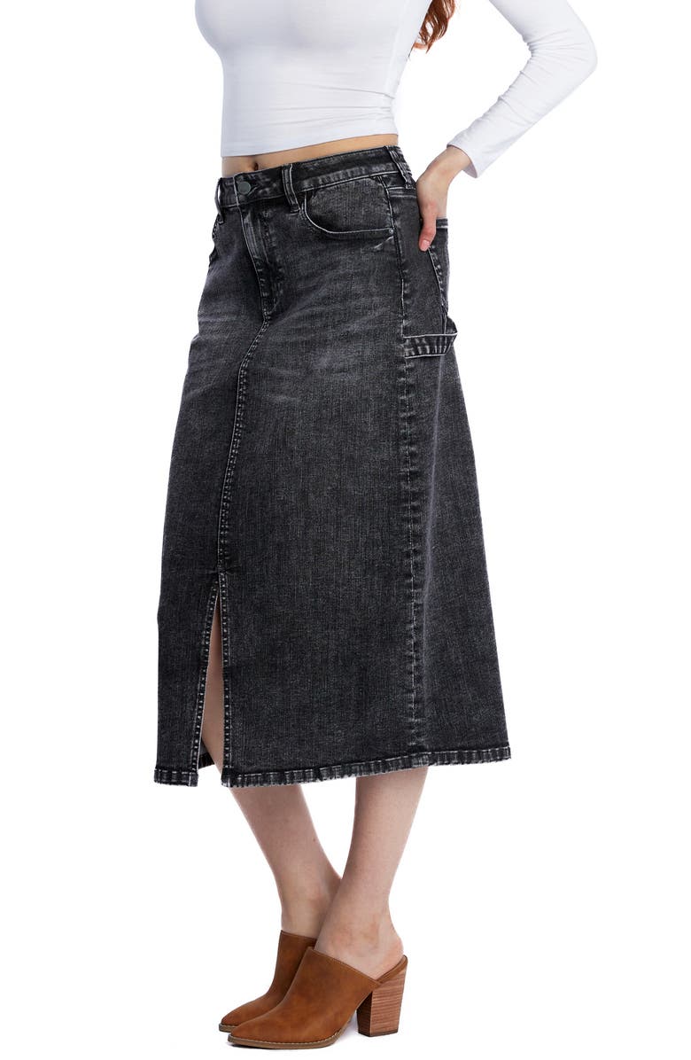 Wash Lab Denim Unity Utility Denim Skirt, Alternate, color, Unity Grey