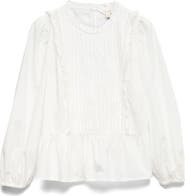 PER UNA BY M&S Pleated Ruffle Trim Cotton Peplum Top