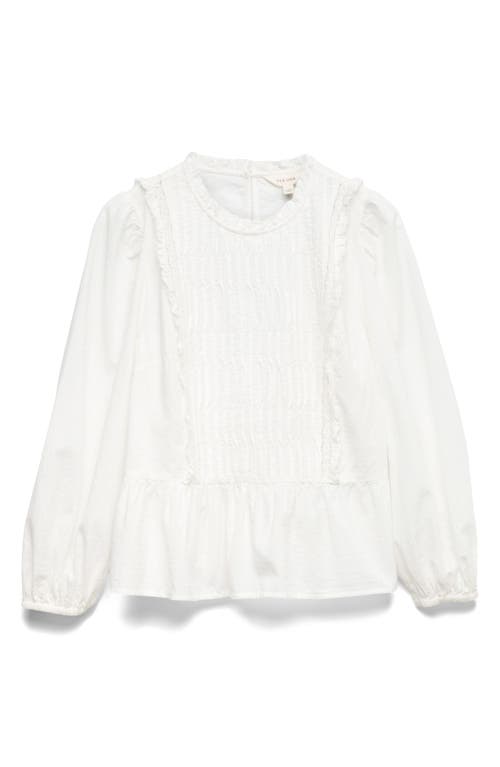 Per Una By M&s Pleated Ruffle Trim Cotton Peplum Top In White
