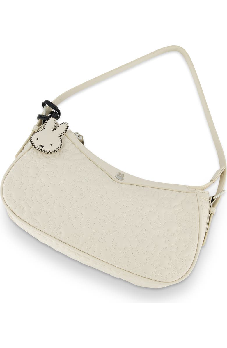 Daniele Nicole Miffy Quilted PU Shoulder Bag with Charm, Alternate, color, White