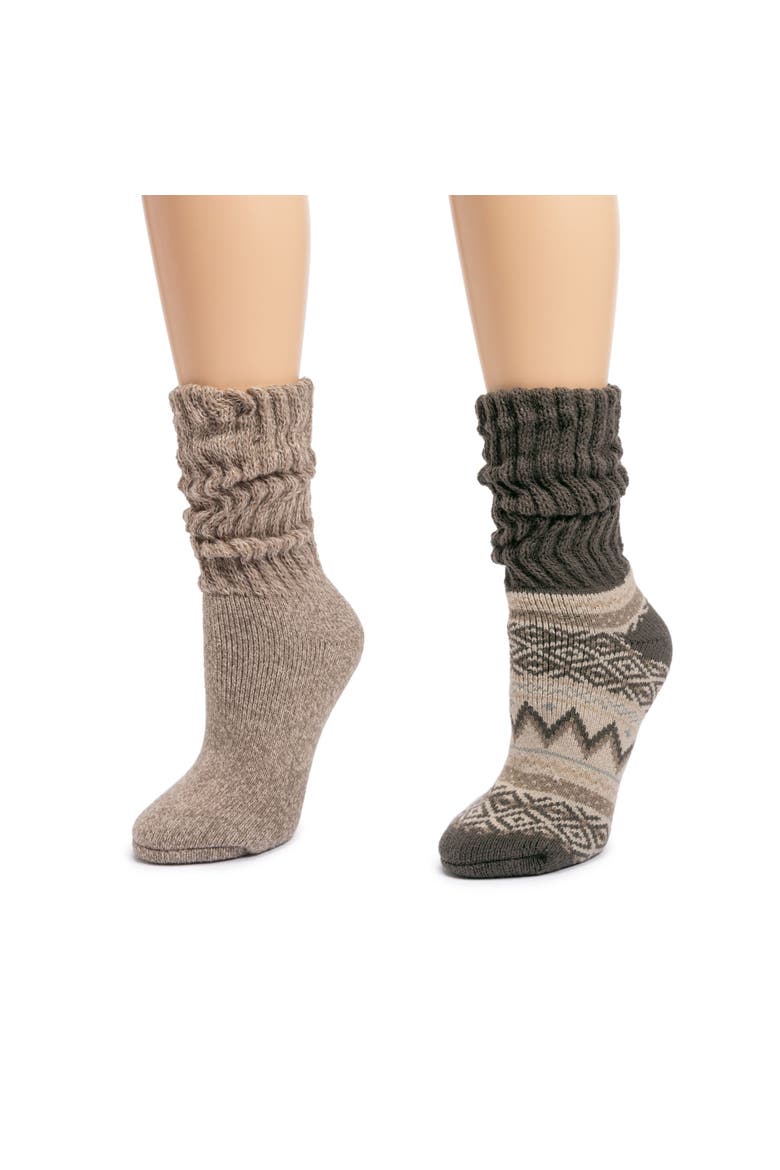 Slouch Heat Retainer Socks 2 Pair Pack, Alternate, color, Brown