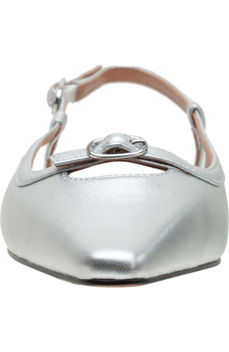 Linea Paolo Cassidy Pointed Toe Slingback Flat, Alternate, color, Silver