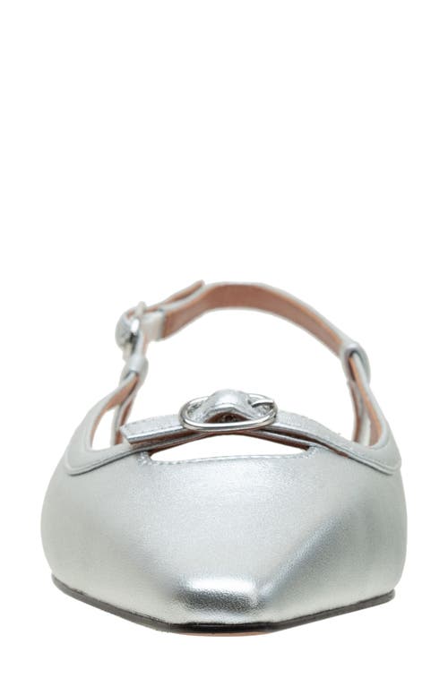 Linea Paolo Cassidy Pointed Toe Slingback Flat In Silver
