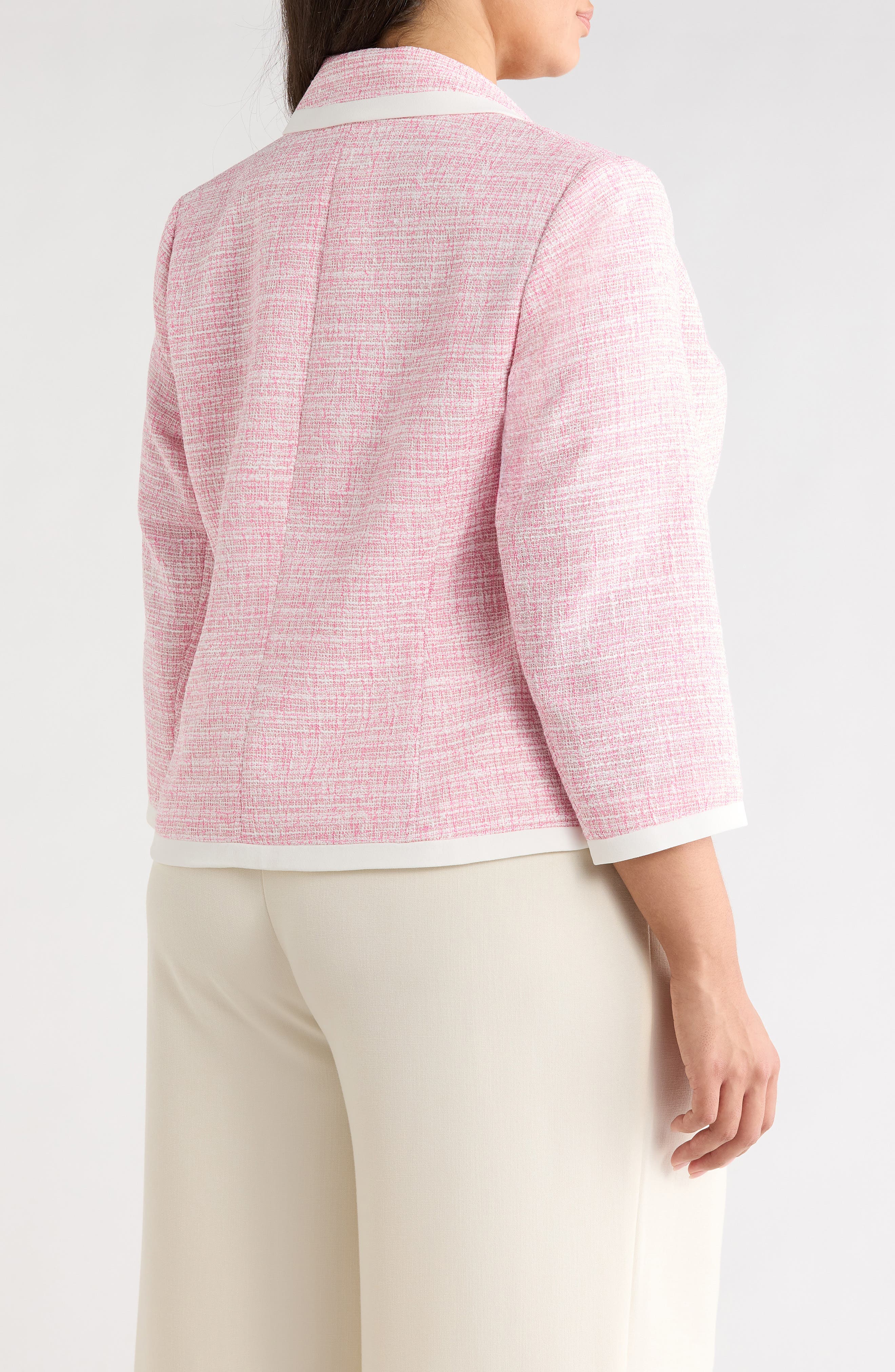 Contrast Trim Open Front Blazer - image 2