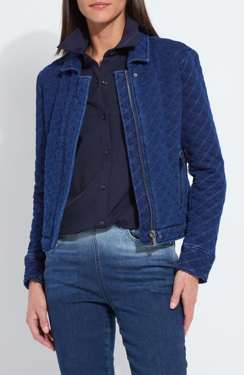 Lyssé Lysse Elora Quilt Jacquard Knit Jacket In Blue