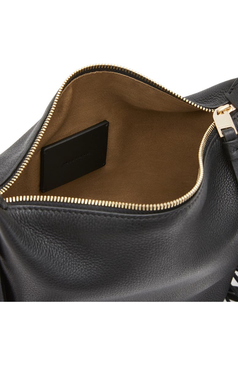 AllSaints Evaline Fringe Leather Crossbody Bag, Alternate, color,