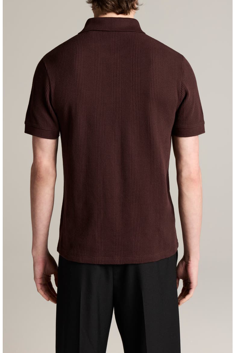 Textured Stretch Cotton Polo, Alternate, color, CHOCOLATE PLUM
