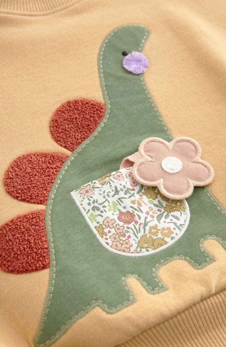 NEXT Kids' Dino Appliqué Fleece Sweatshirt, Alternate, color, 