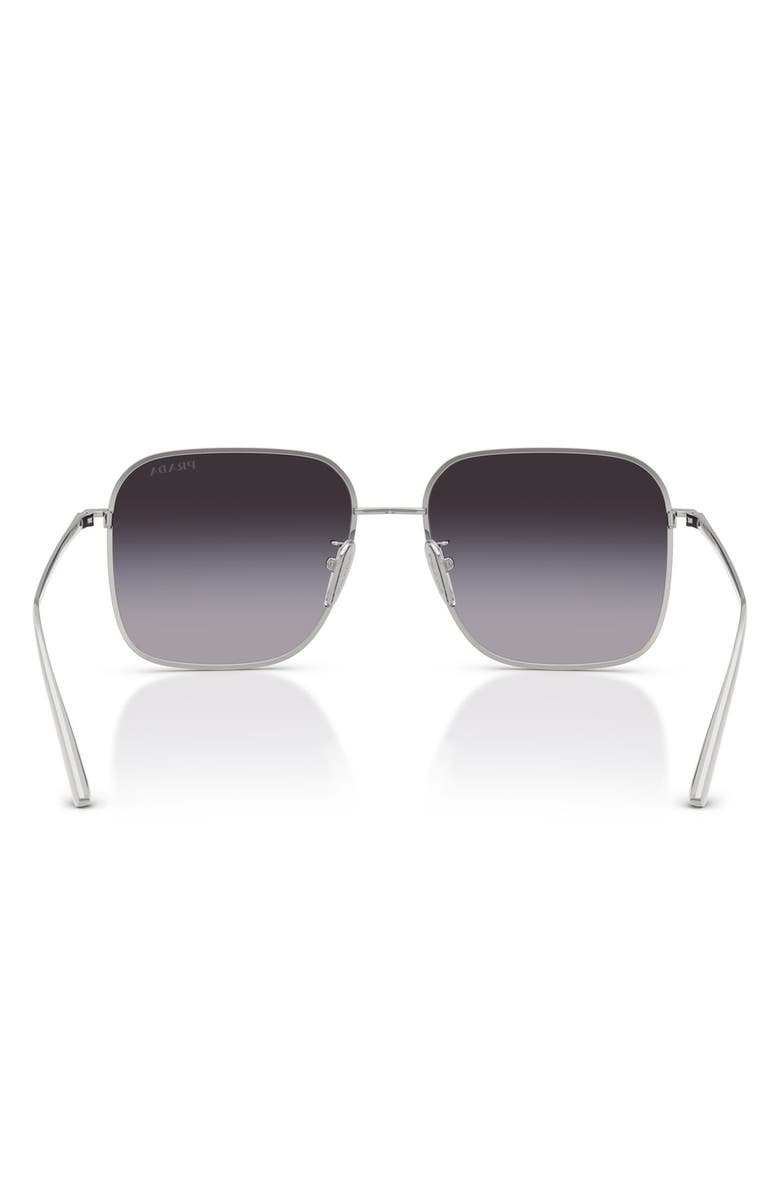 Prada 57mm Square Sunglasses, Alternate, color, Silver / Grey Gradient