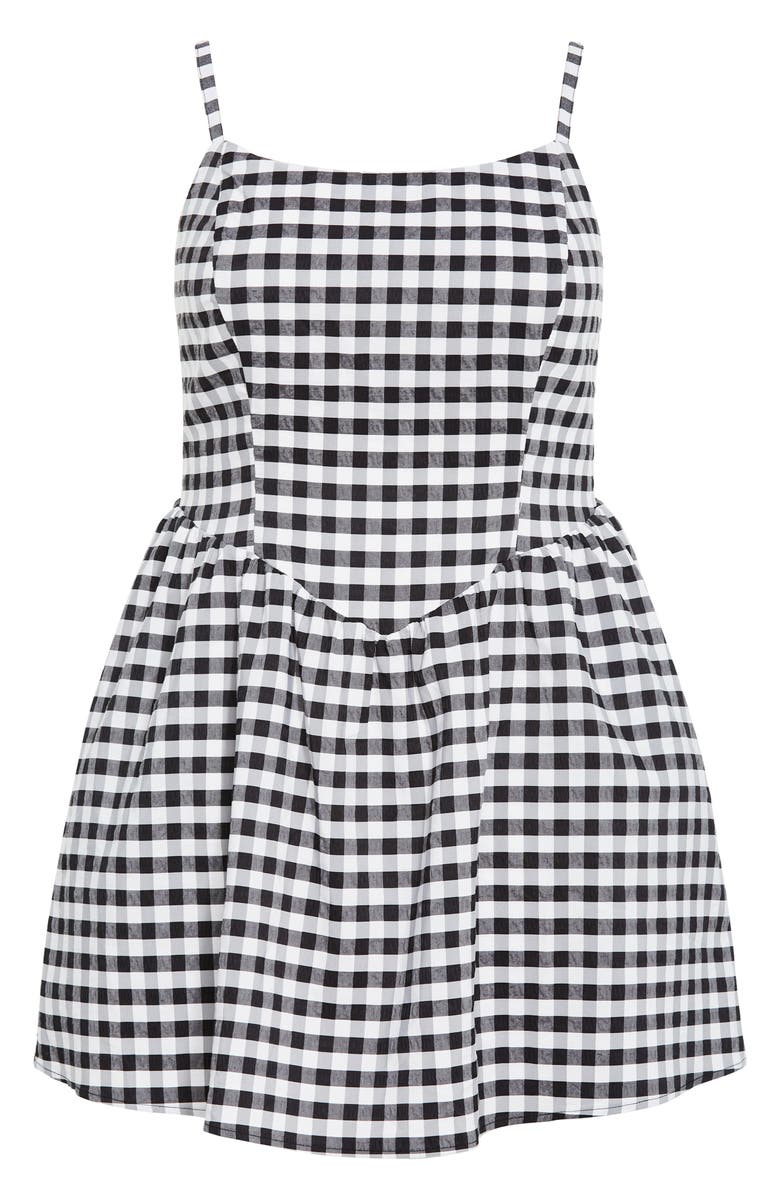 City Chic Rena Check Sleeveless Minidress, Alternate, color, Black Gingham