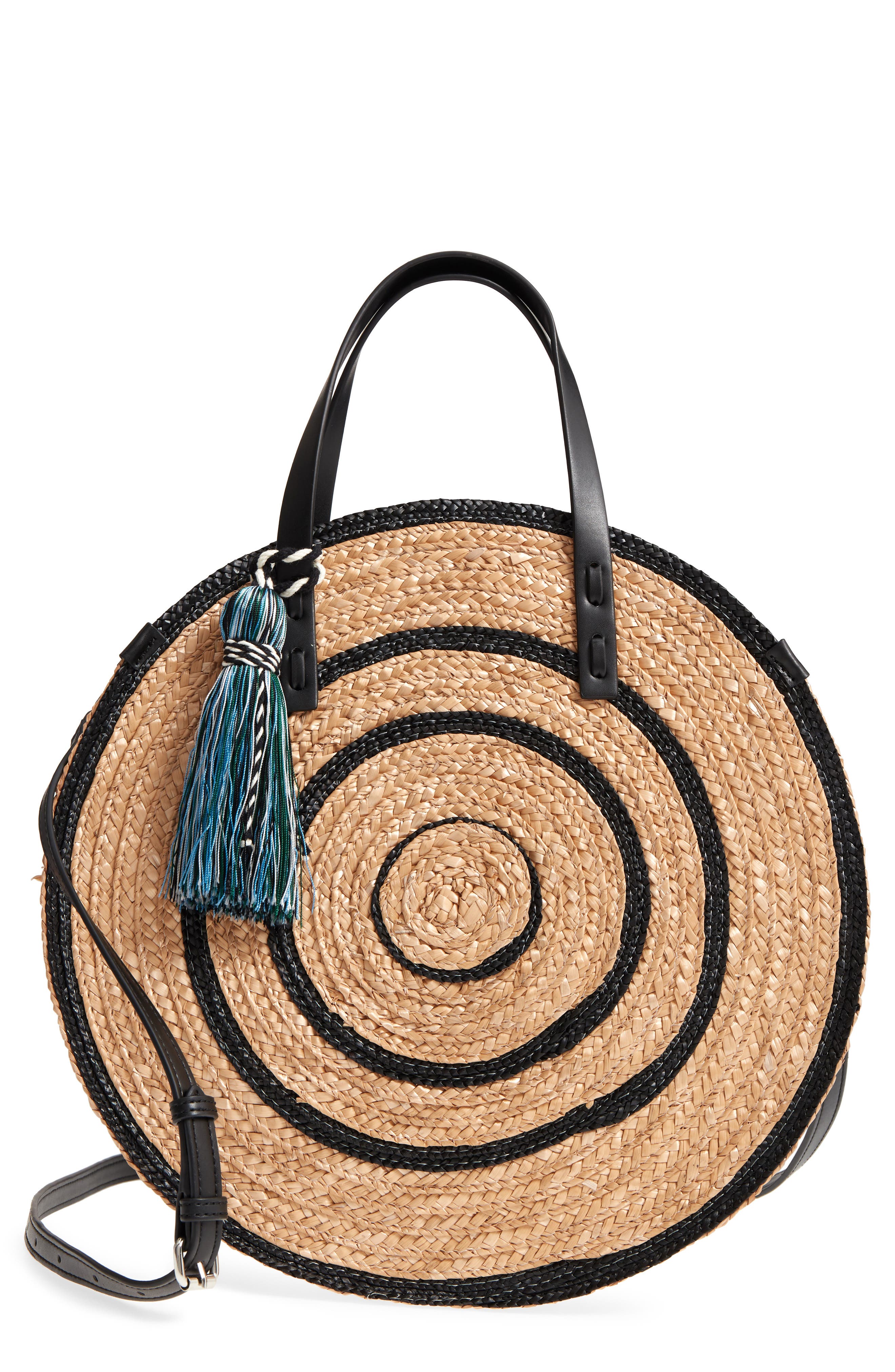 Rebecca Minkoff Woven Straw Circle Tote, Main, color, 