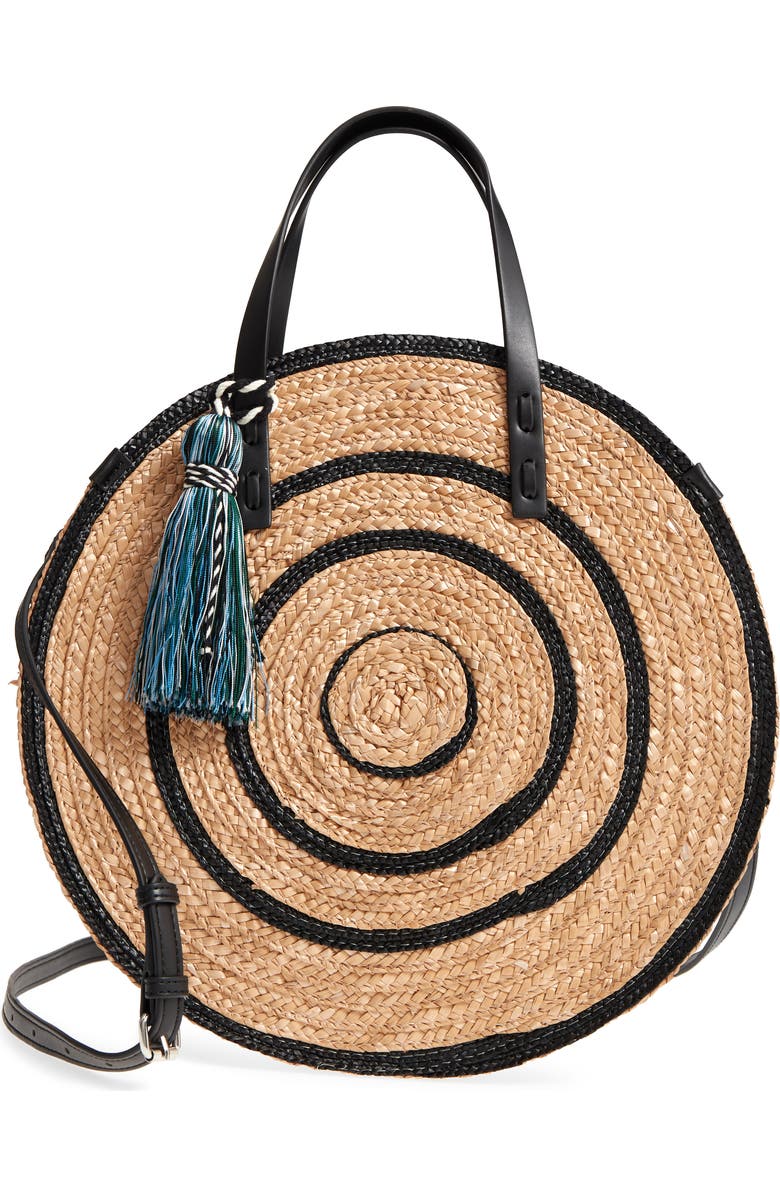 Rebecca Minkoff Woven Straw Circle Tote, Main, color,