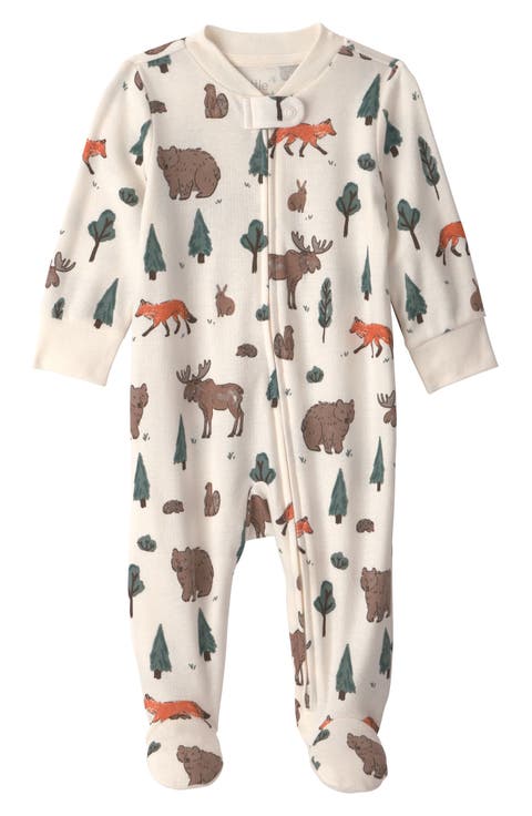 Print Organic Cotton One-Piece Pajamas