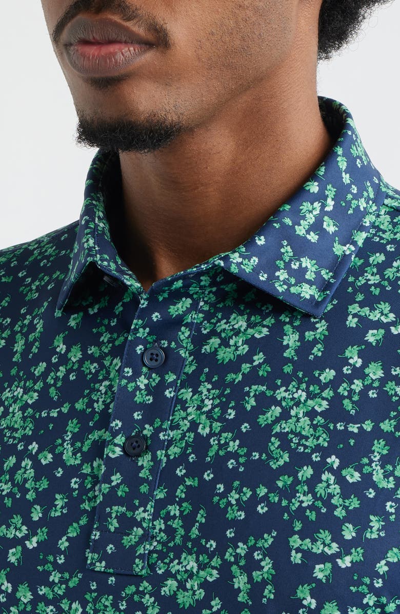 G/FORE Ditsy Floral Tech Jersey Golf Polo, Alternate, color, Clover