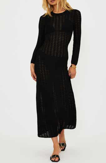 Dolly Long Sleeve Pointelle Cover-Up Maxi Dress