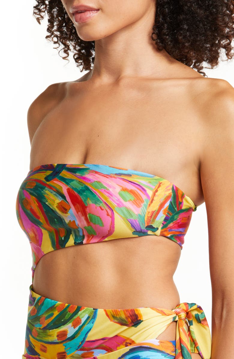 FARM Rio Colorful Banana Cutout One-Piece Swimsuit, Alternate, color, 