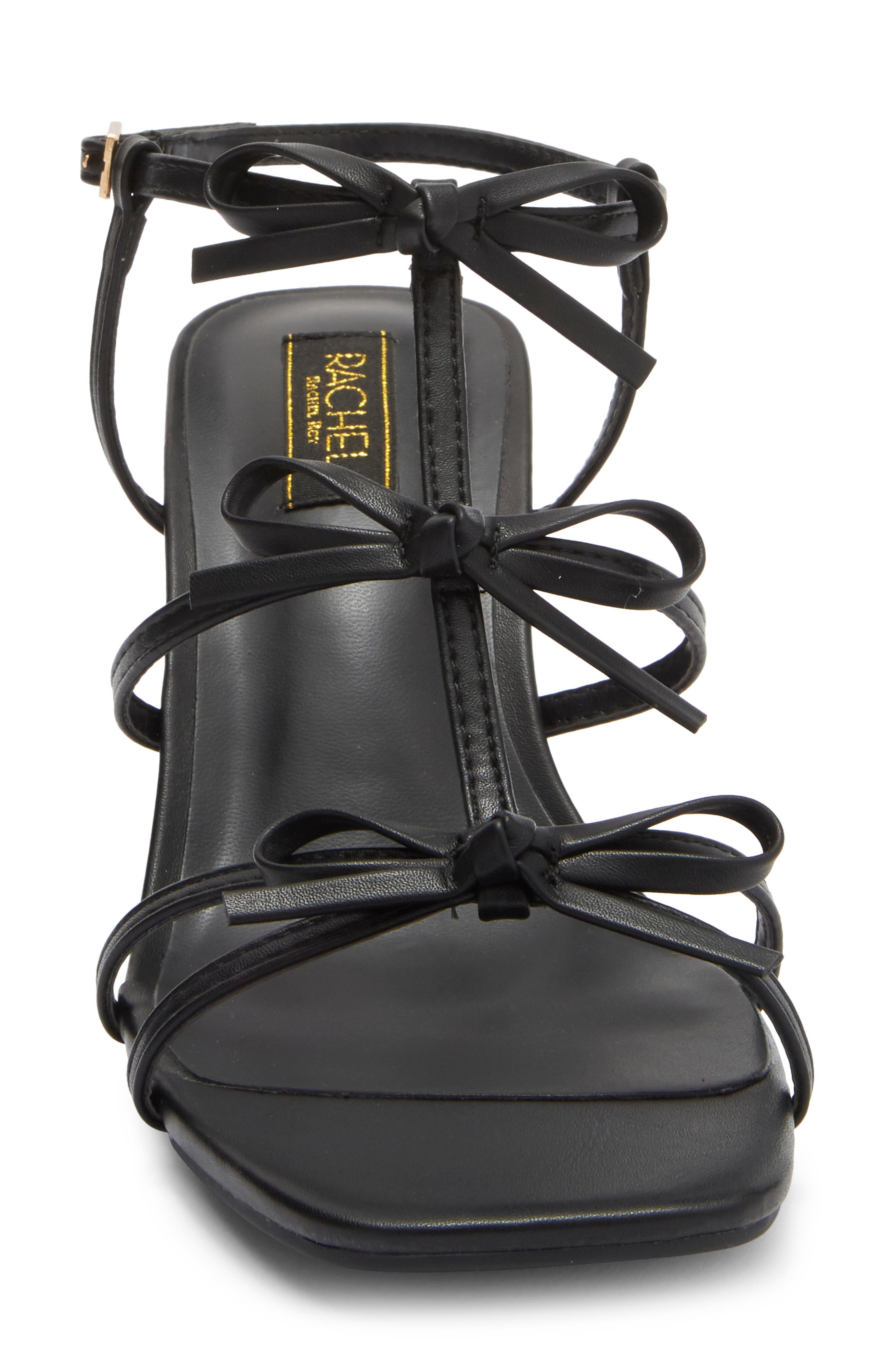 RACHEL Rachel Roy Cologne Bow Block Heel Sandal, Alternate, color, Black