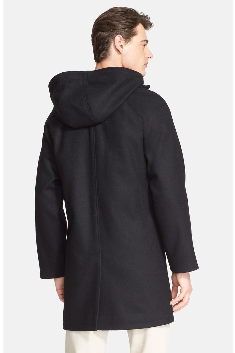 Hooded Wool Jacket, Alternate, color, NOIR