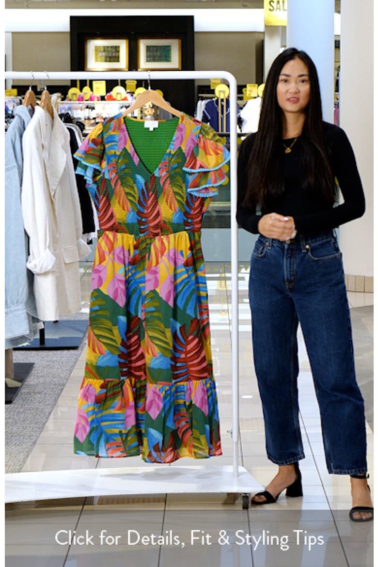 Tropical Print Midi Dress video