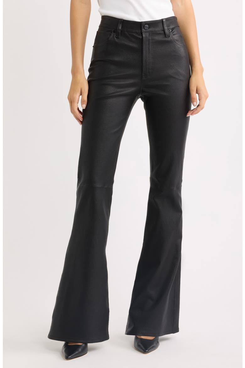 The Leather Flare Pants, Main, color, BLACK