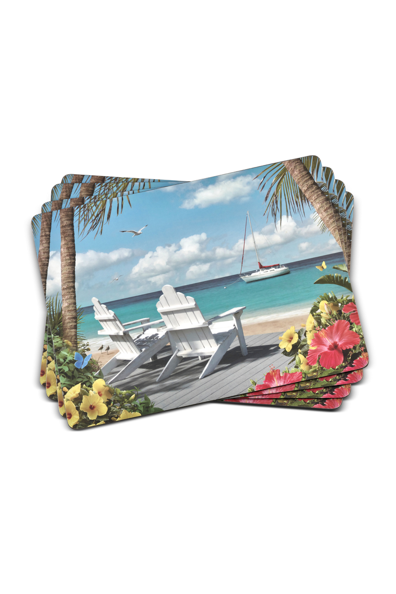 In The Sunshine Set of 4 Cork Back Placemats, Main, color, Multi