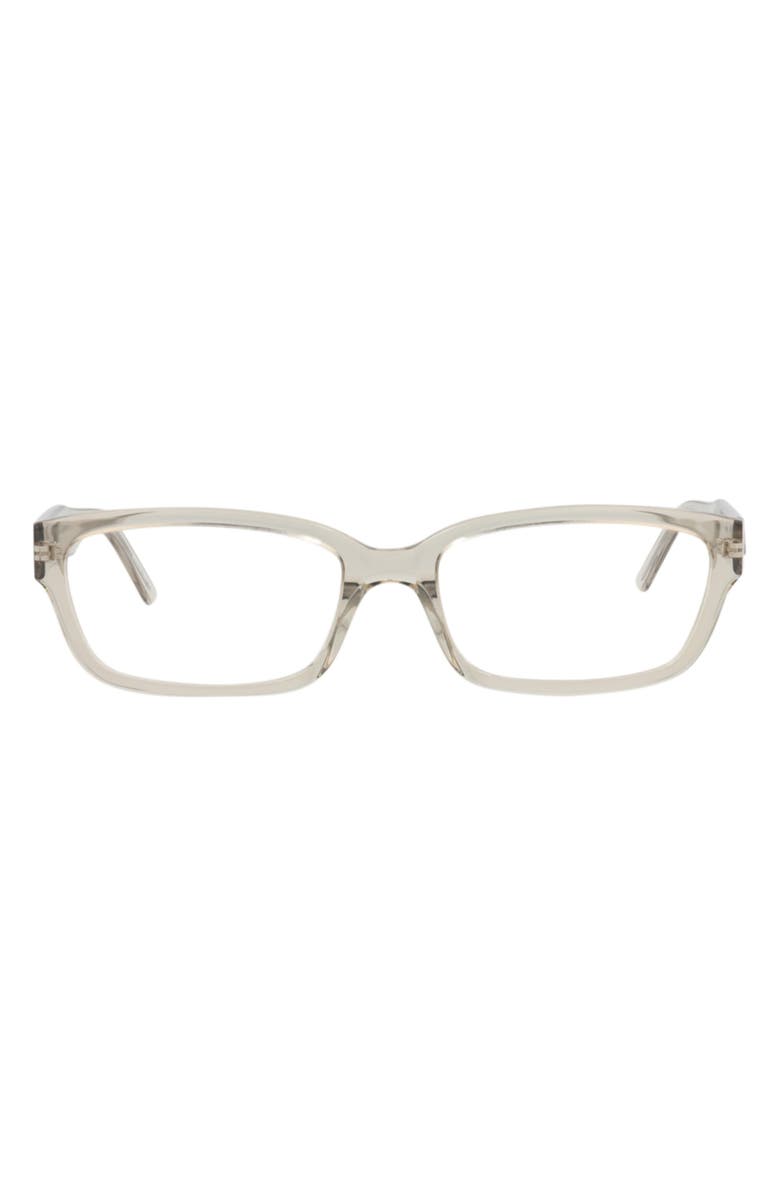 Balenciaga 55mm Rectangular Optical Glasses, Main, color, Beige Beige Transparent