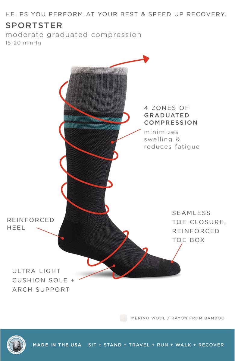 SOCKWELL Sportster Compression Socks, Alternate, color, Black