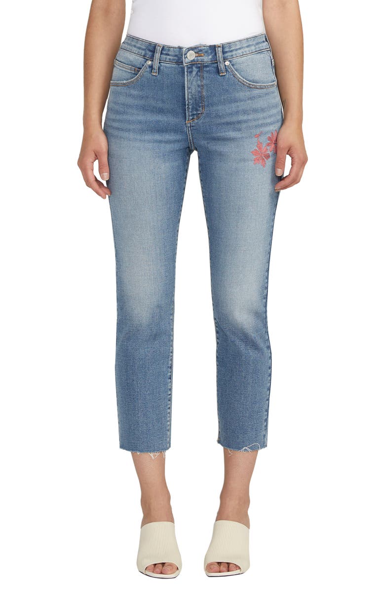 JAG Ruby Raw Hem Mid Rise Crop Straight Leg Jeans, Main, color,