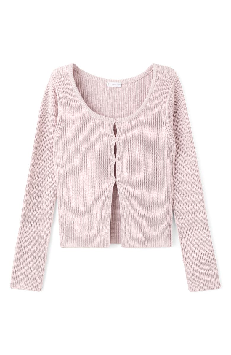 MANGO TEEN Cotton Blend Button-Up Cardigan, Alternate, color, Light Pink