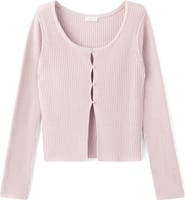 MANGO TEEN Cotton Blend Button-Up Cardigan