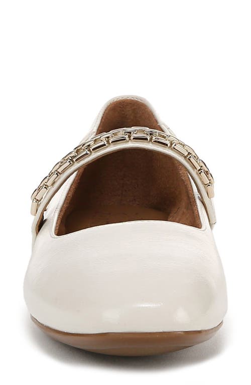 Naturalizer Women's Kelly-chain Square Toe Mary Jane Flats In Warm White Faux Leather