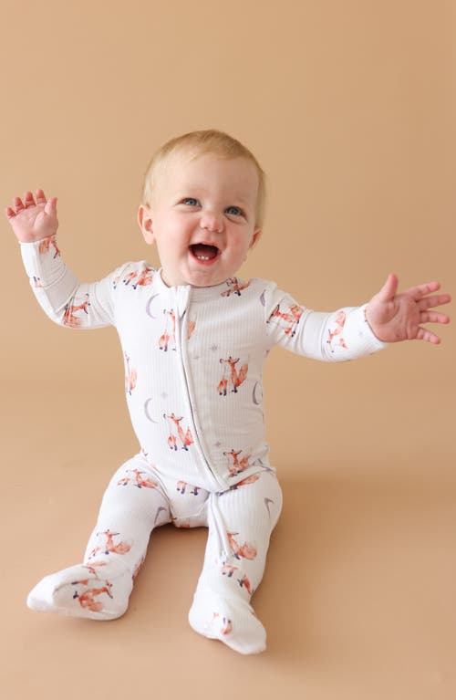 Posh Peanut Fennec Convertible Zip-up Footie In White