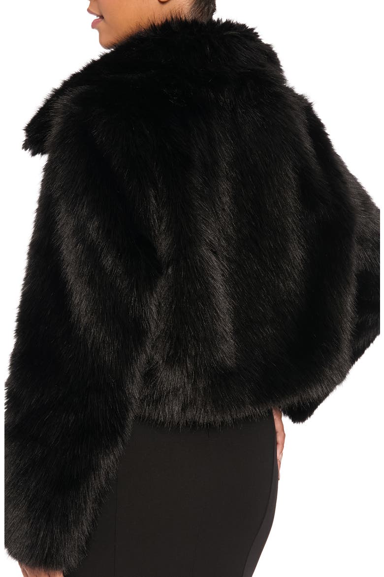 Faux Fur Jacket, Alternate, color, BLACK