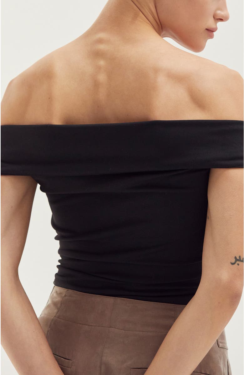 CRESCENT Off Shoulder Knit Top, Alternate, color, Black