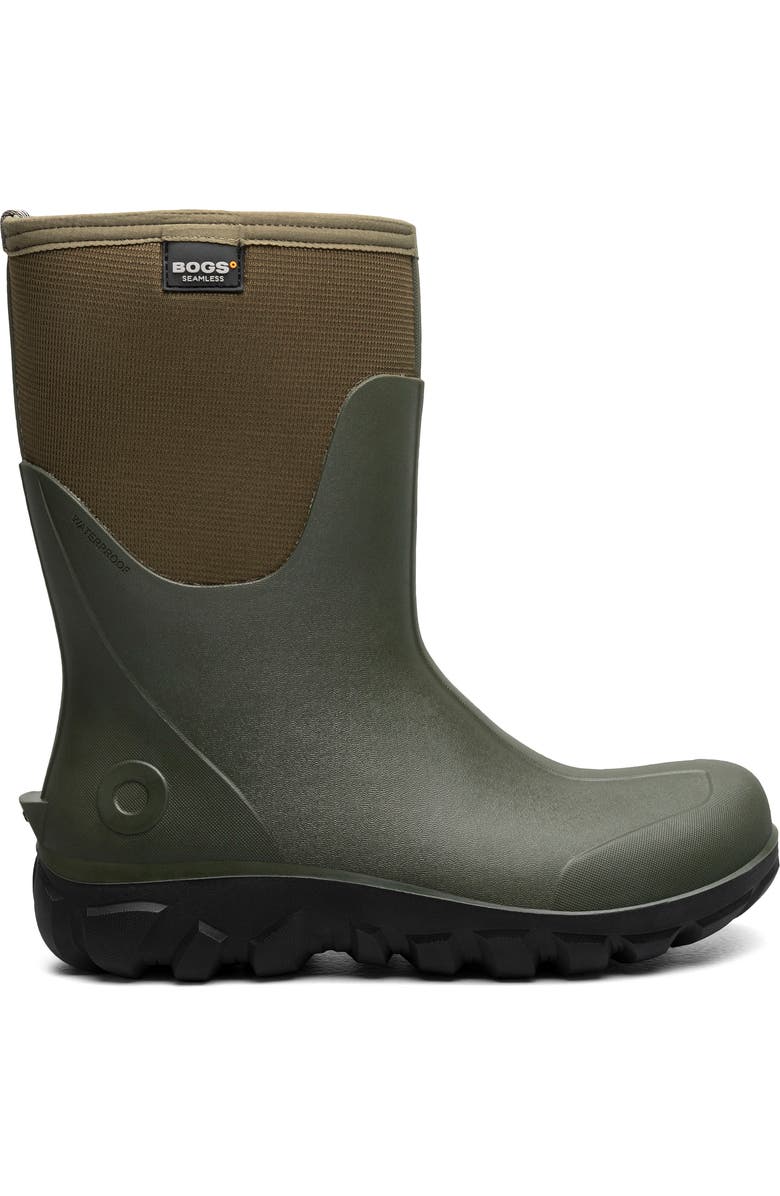Bogs Classic Seamles Mid Waterproof Boot, Alternate, color, Dark Green
