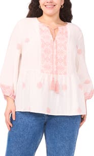 Vince Camuto Tassel Tie Peasant Top