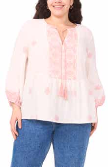 Tassel Tie Peasant Top