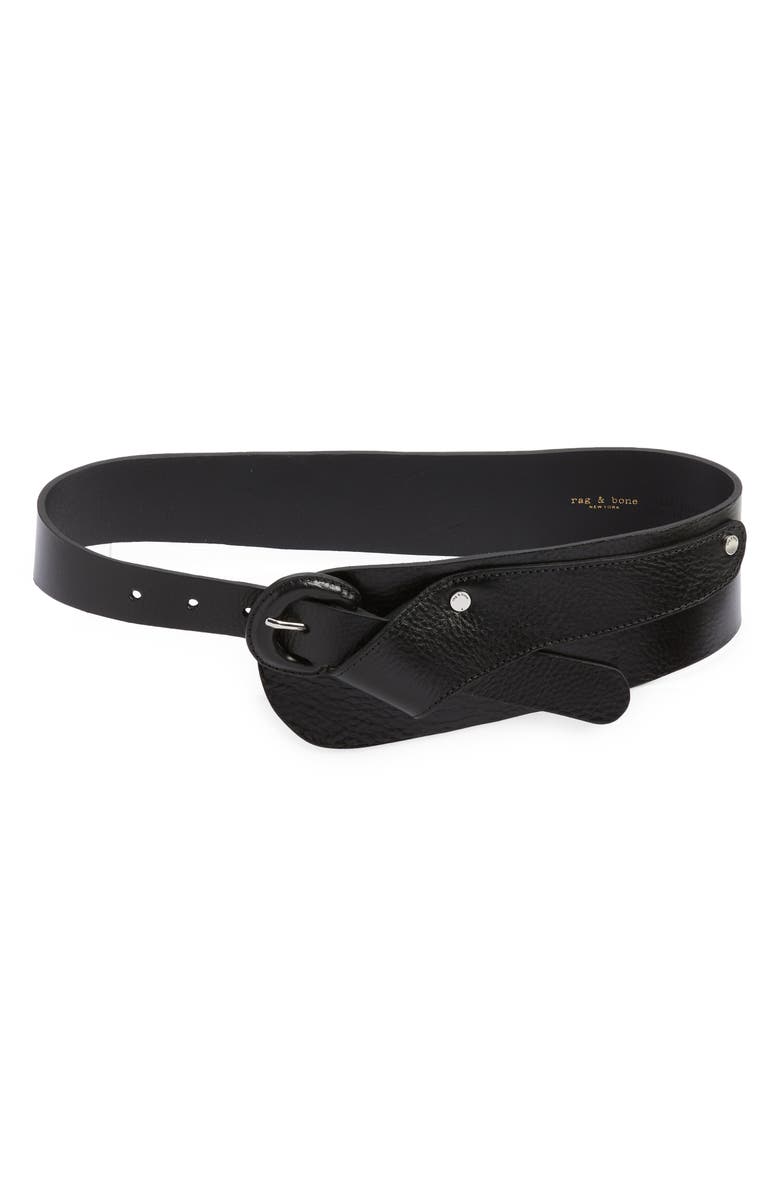 rag & bone Lanson Leather Belt, Main, color, 