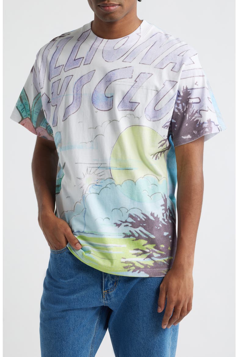 BB Sunrise Oversize Graphic T-Shirt, Main, color, WHITE