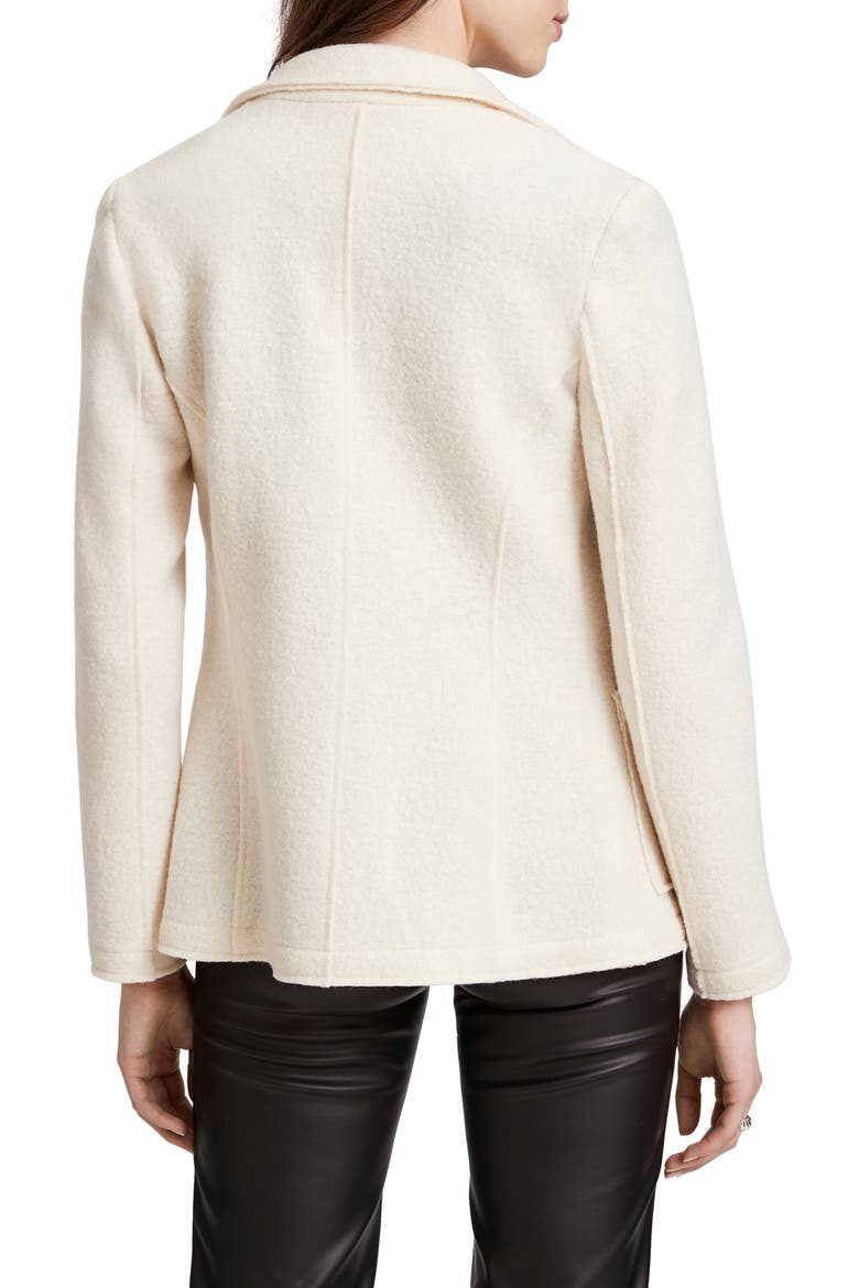 Cassia Fleece Wool Blazer, Alternate, color, OFF WHITE