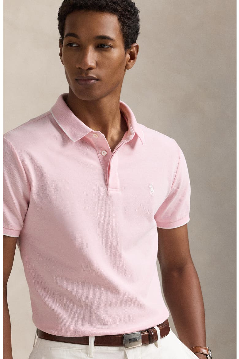 Classic Fit Cotton Piqué Polo, Alternate, color, GARDEN PINK/ WHITE