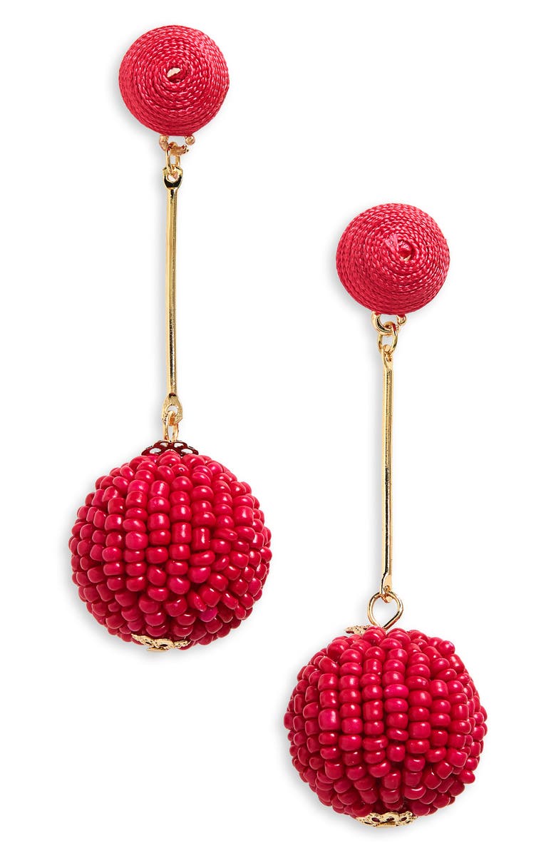 BP. Beaded Bauble Drop Earrings, Main, color, 