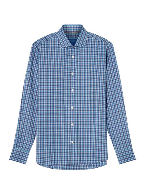 Robert Talbott Reynolds Ultra Light Weight Brushed Multi Check Shirt In Blue