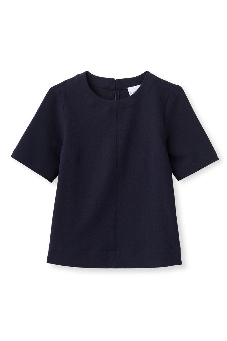 Chloe Pebbled Crepe Top, Main, color, Dark Navy