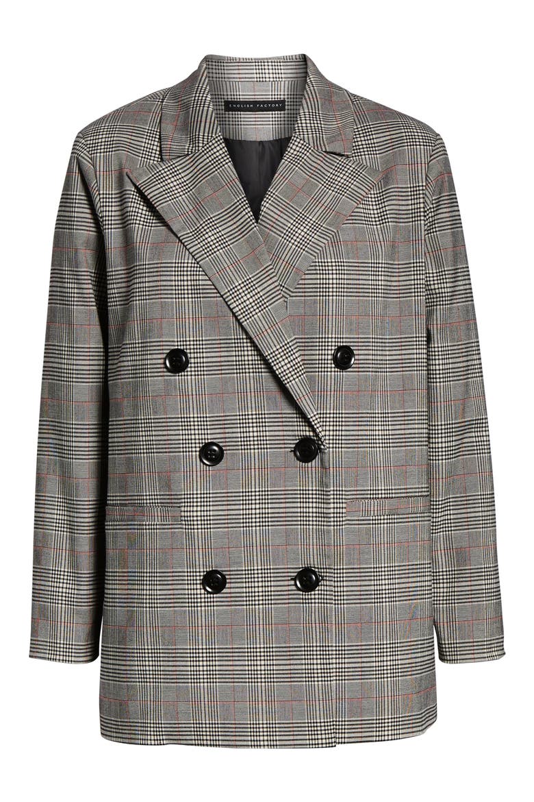 Double Breasted Jacket, Alternate, color, CANDY PINK PLAIDDNU