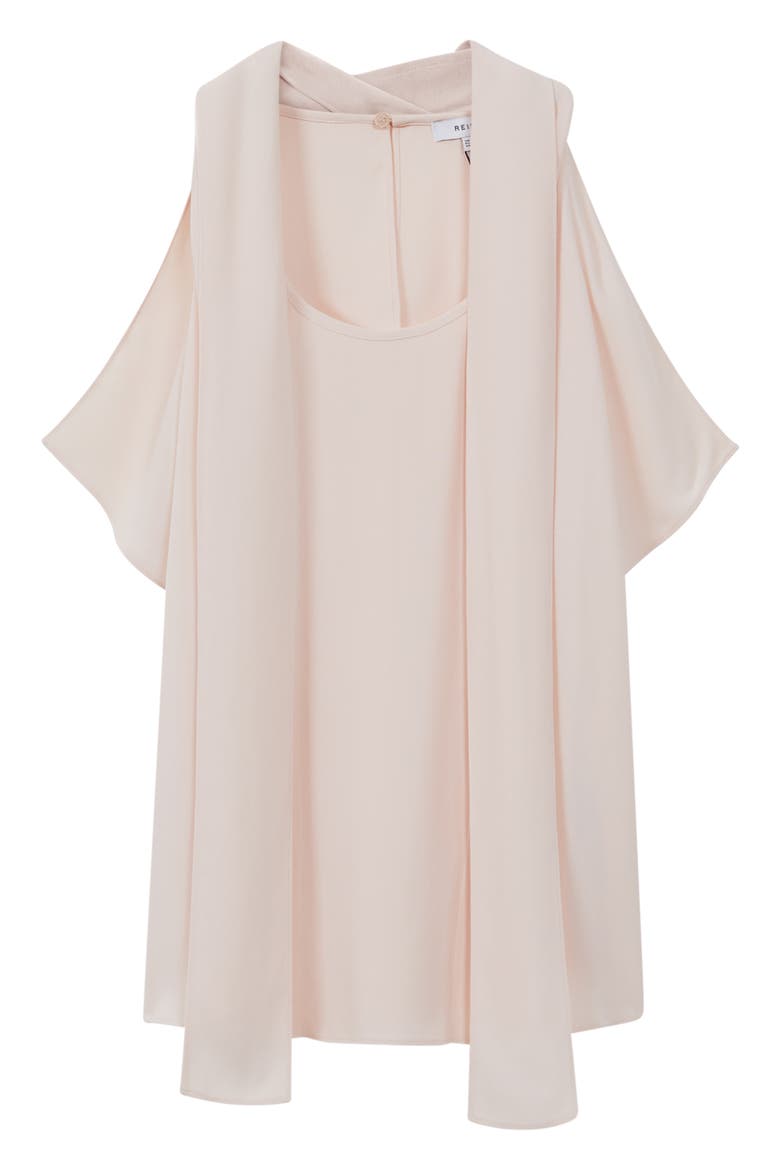 Calista Tie Neck Draped Shell, Alternate, color, LIGHT BEIGE