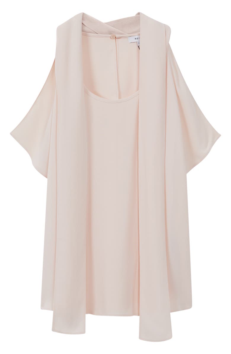 Reiss Calista Tie Neck Draped Shell, Alternate, color, Light Beige