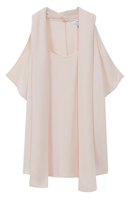 Reiss Calista Tie Neck Draped Shell In Light Beige